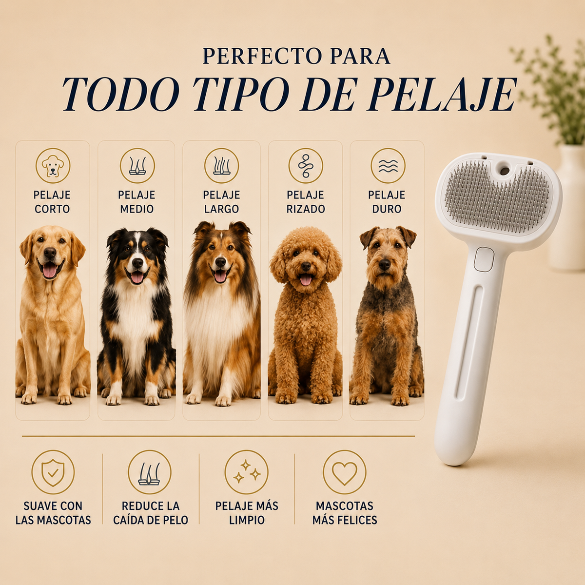 Cepillo de Vapor para Mascotas